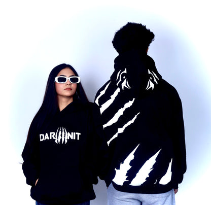 Oversized Tiger Claw Black Oversized Hoodie